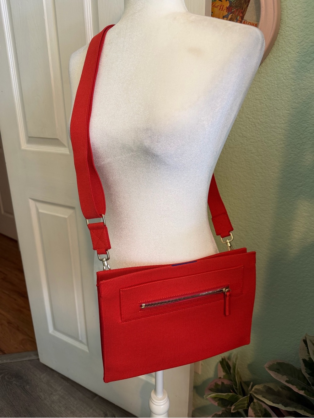 Rothy’s Red Crossbody Shoulder Bag - Minimal Zip Front 12x8